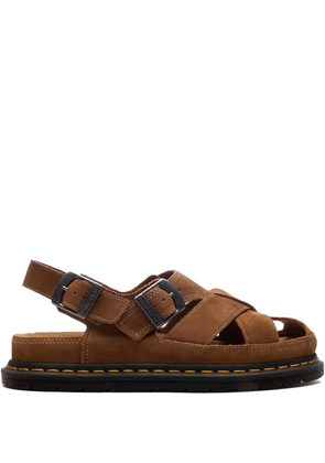 Dr. Martens buckle-detail suede flat mules - Brown