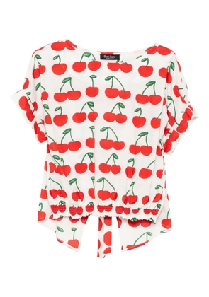 BLAKLACE cherry-print blouse - White