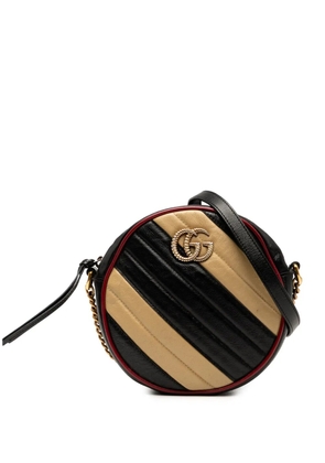 Gucci Pre-Owned 2016-2025 Mini GG Marmont Matelasse Leather Torchon Round crossbody bag - Black