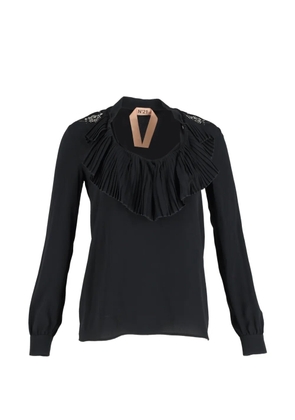Nº21 embellished silk blouse - Black