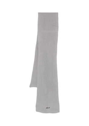 Karl Lagerfeld ribbed logo scarf - Grey