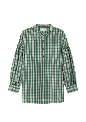 Lee Mathews Gordon checked balloon-sleeve shirt - Green