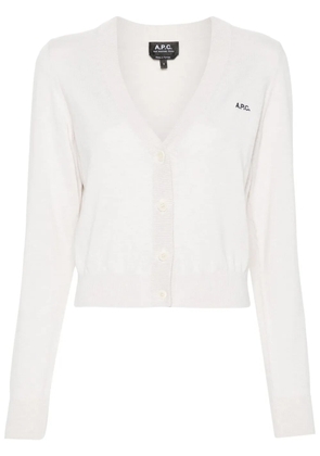 A.P.C. Berenice logo-embroidered cardigan - Neutrals