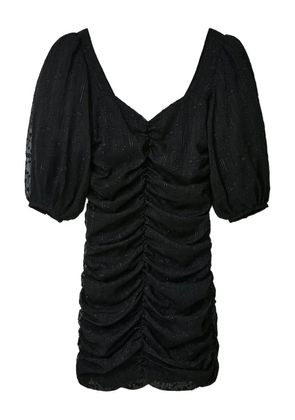 Desigual puff-sleeve ruched mini dress - Black