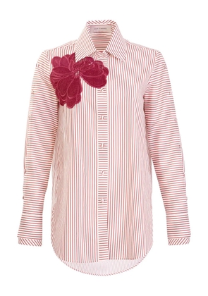 Silvia Tcherassi Premium striped floral shirt - Red