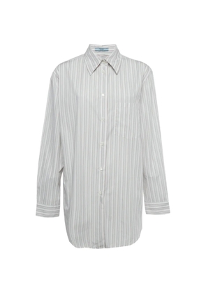 Prada Pre-Owned Cotton striped scarf top - White