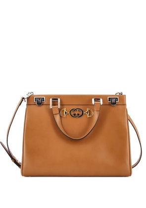 Gucci Pre-Owned Zumi Top Handle Bag Leather Medium satchel - Brown