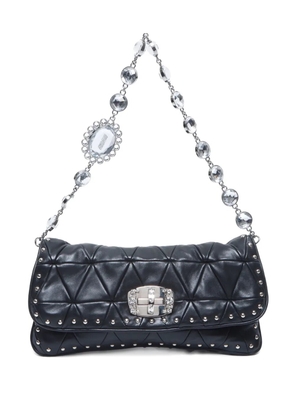 Miu Miu Pre-Owned 2010 crystal-embellished shoulder bag - Black