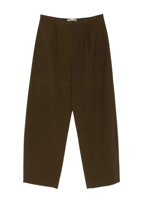 Open YY Volume Tuck pleated trousers - Green