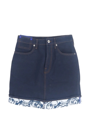 Burberry Pre-Owned printed-hem denim skirt - Blue