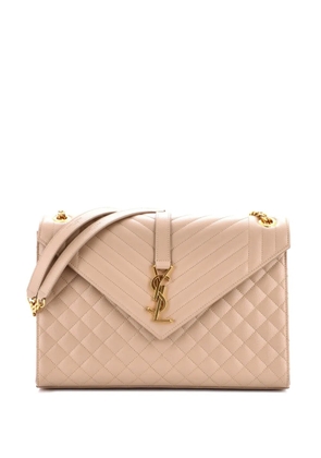Saint Laurent Pre-Owned Classic Monogram Envelope Satchel Mixed Matelasse Leather Large shoulder bag - Neutrals