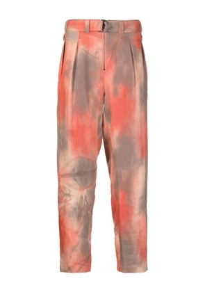 Emporio Armani pleated tie-dye trousers - Red