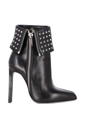 Saint Laurent Pre-Owned studded heeled ankle boots - Black