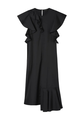 Lee Mathews ruffle-detail midi dress - Black