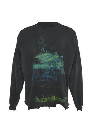Balenciaga Pre-Owned graphic-print frayed t-shirt - Blue