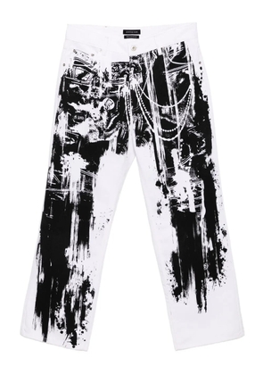 JUNTAE KIM Trompe L'oeil wide-leg jeans - White