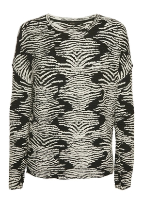 Maje zebra-print knit top - Black