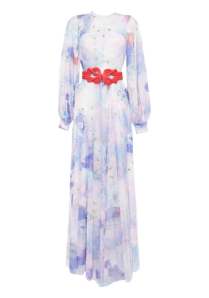 Saiid Kobeisy floral printed long dress - Purple