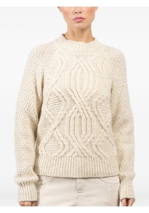 Eleventy cable-knit crew-neck sweater - Neutrals