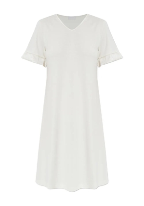 Hanro ruffle-sleeve V-neck nightdress - White