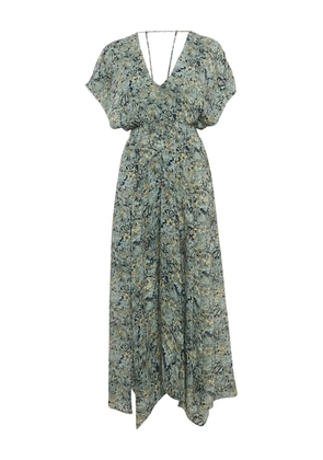 Maje floral asymmetric dress - Blue