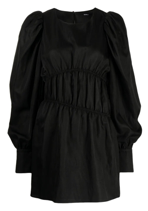 Goen.J puffed-sleeves ruched dress - Black