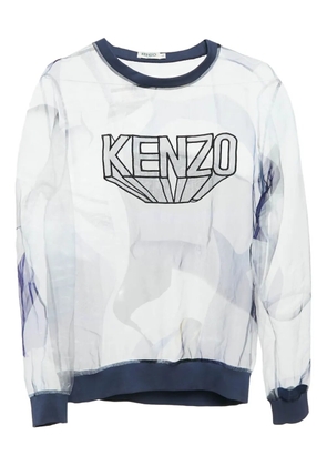 Kenzo Pre-Owned sheer logo sweatshirt - Blue