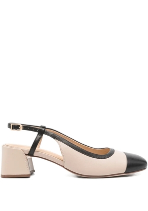Clarks 45mm Nyta slingback leather pumps - Neutrals
