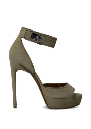 Givenchy Pre-Owned Shark Lock suede sandals - Green