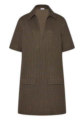 Rosetta Getty polo-collar houndstooth minidress - Green