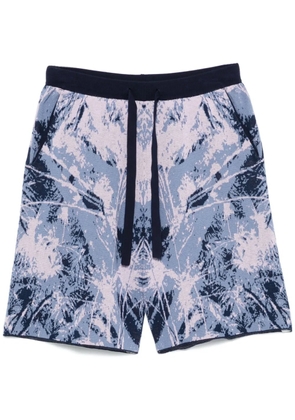 White Mountaineering jungle-pattern shorts - Blue