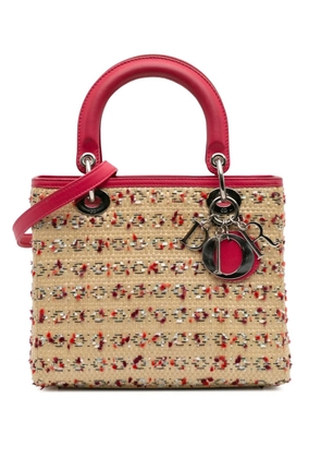 Christian Dior Pre-Owned 2013 Medium Woven Raffia Lady Dior satchel - Brown