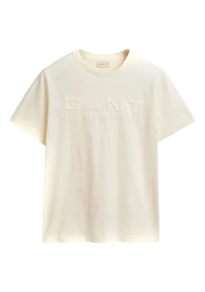 Gant logo-embossed T-shirt - Neutrals