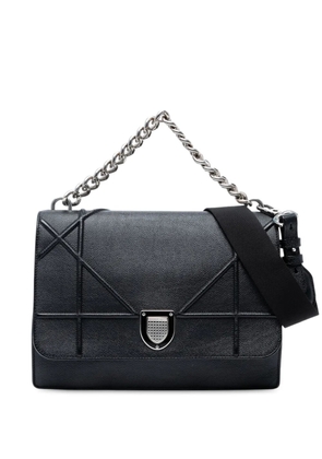 Christian Dior Pre-Owned 2016 Large Grained Calfskin Diorama Flap satchel - Black