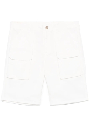 Eleventy logo-button cargo shorts - White