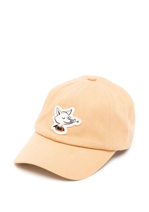 CAFÉ KITSUNÉ Barista Fox-patch cap - Brown