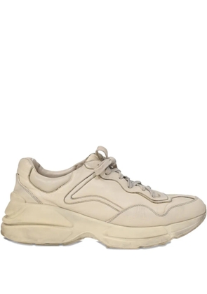 Gucci Pre-Owned 285mm distressed rhyton lace-up sneakers - Neutrals