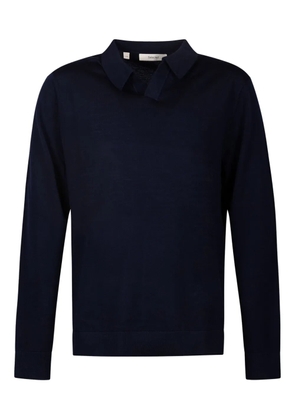 SELECTED long-sleeve polo-collar sweater - Blue