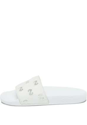 Gucci Pre-Owned Interlocking GG cut-out slides - White