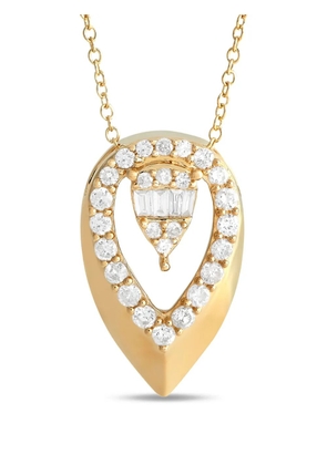 LB Exclusive 14K yellow gold Teardrop diamond necklace
