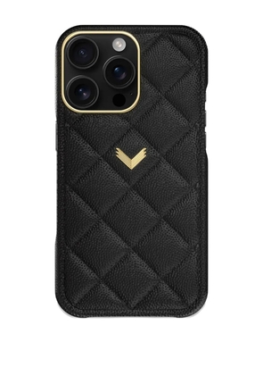 VELANTE quilted leather iPhone 16 case - Black