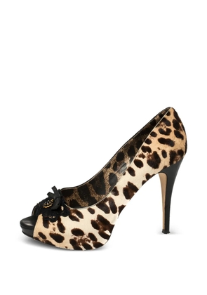 Dolce & Gabbana Pre-Owned leopard-print peep-toe pumps - Neutrals