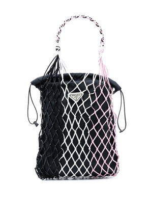 Prada Pre-Owned 2013-2025 Tessuto and Tricolor Rete Drawstring tote bag - Black