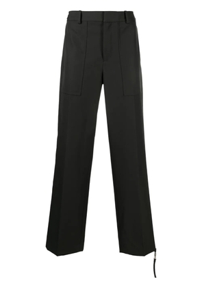 Helmut Lang buckle-detail cotton trousers - Green