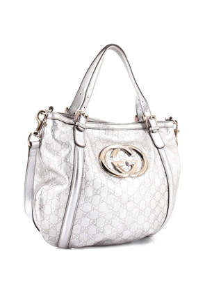 Gucci Pre-Owned Britt Web Convertible Guccissima Leather Large satchel - Silver