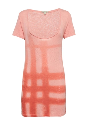 Burberry Pre-Owned Checked scoop-neck T-shirt - Pink