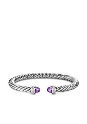 David Yurman sterling silver Cable Flex® amethyst and diamond bracelet