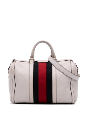 Gucci Pre-Owned 2016-2025 Medium Calfskin Web Joy Boston Bag satchel - White