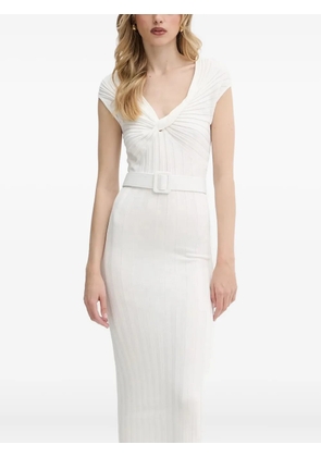 LIU JO twist-front belted midi dress - White