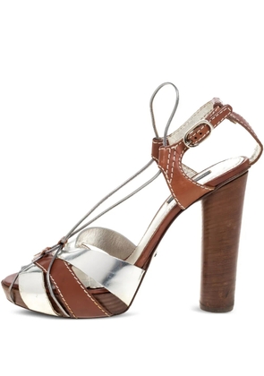 Dolce & Gabbana Pre-Owned 125mm leather platform sandals - Brown